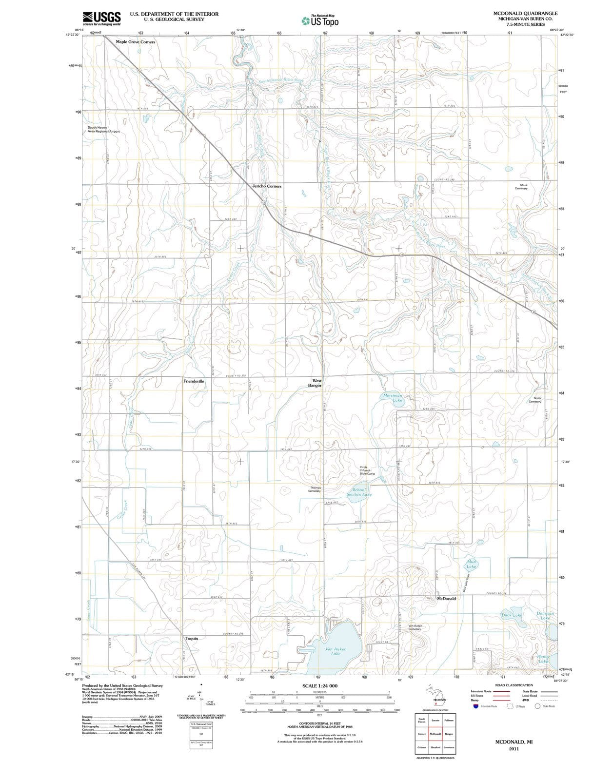 2011 McDonald, MI - Michigan - USGS Topographic Map