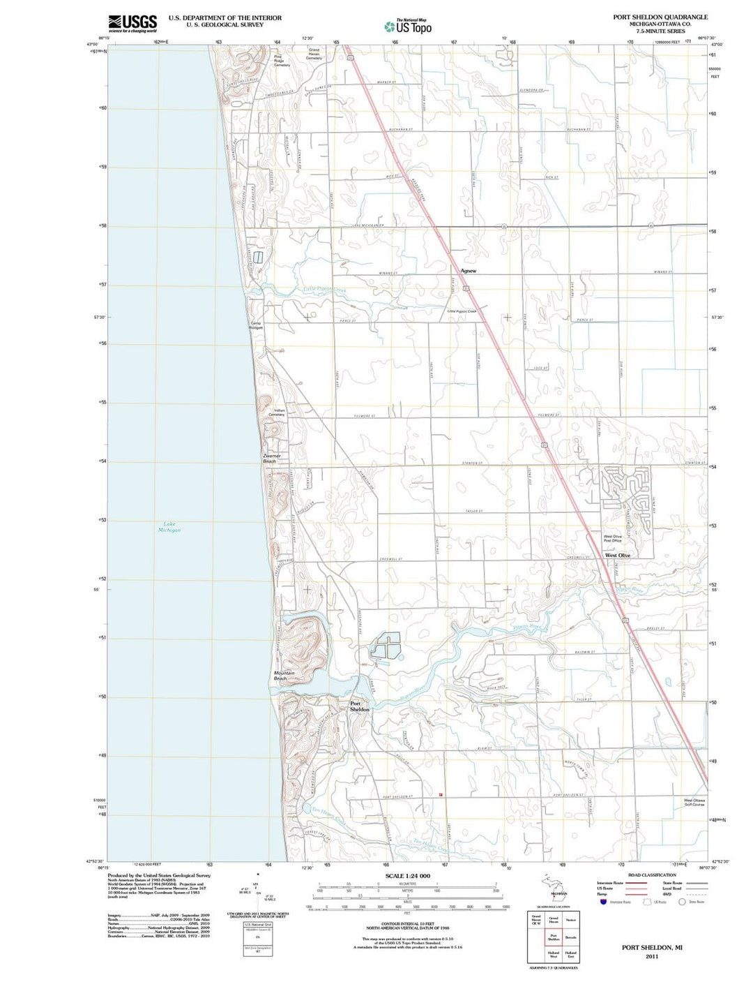 2011 Port Sheldon, MI - Michigan - USGS Topographic Map