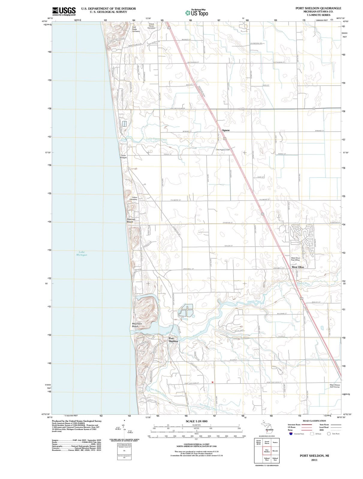 2011 Port Sheldon, MI - Michigan - USGS Topographic Map