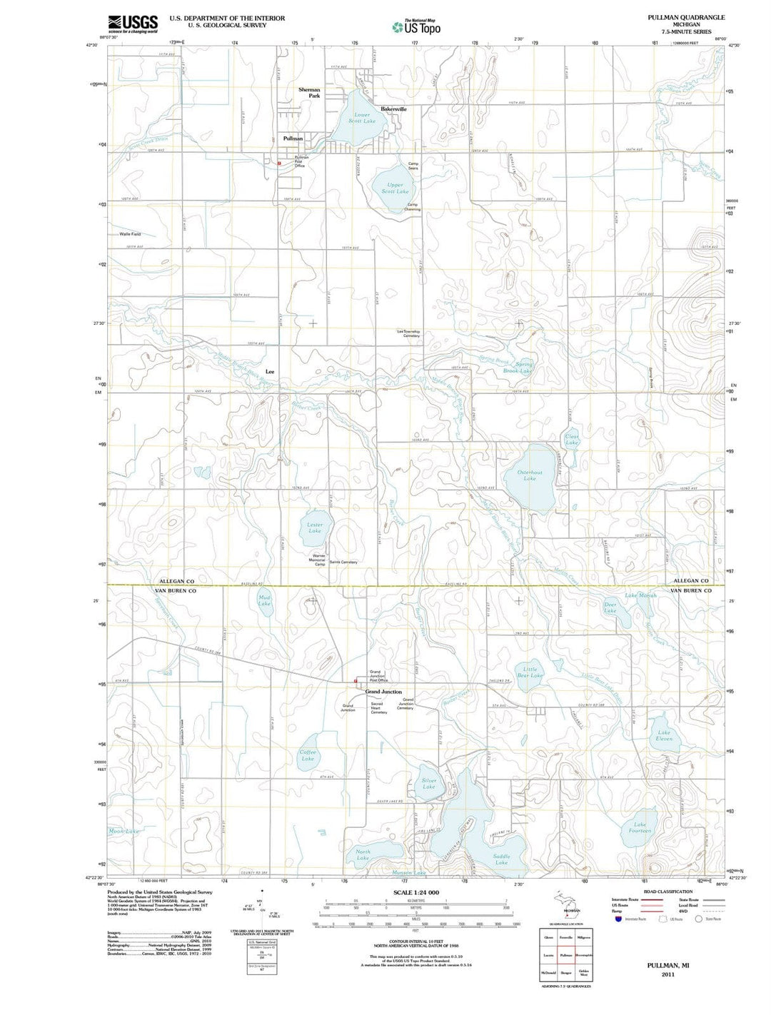 2011 Pullman, MI - Michigan - USGS Topographic Map