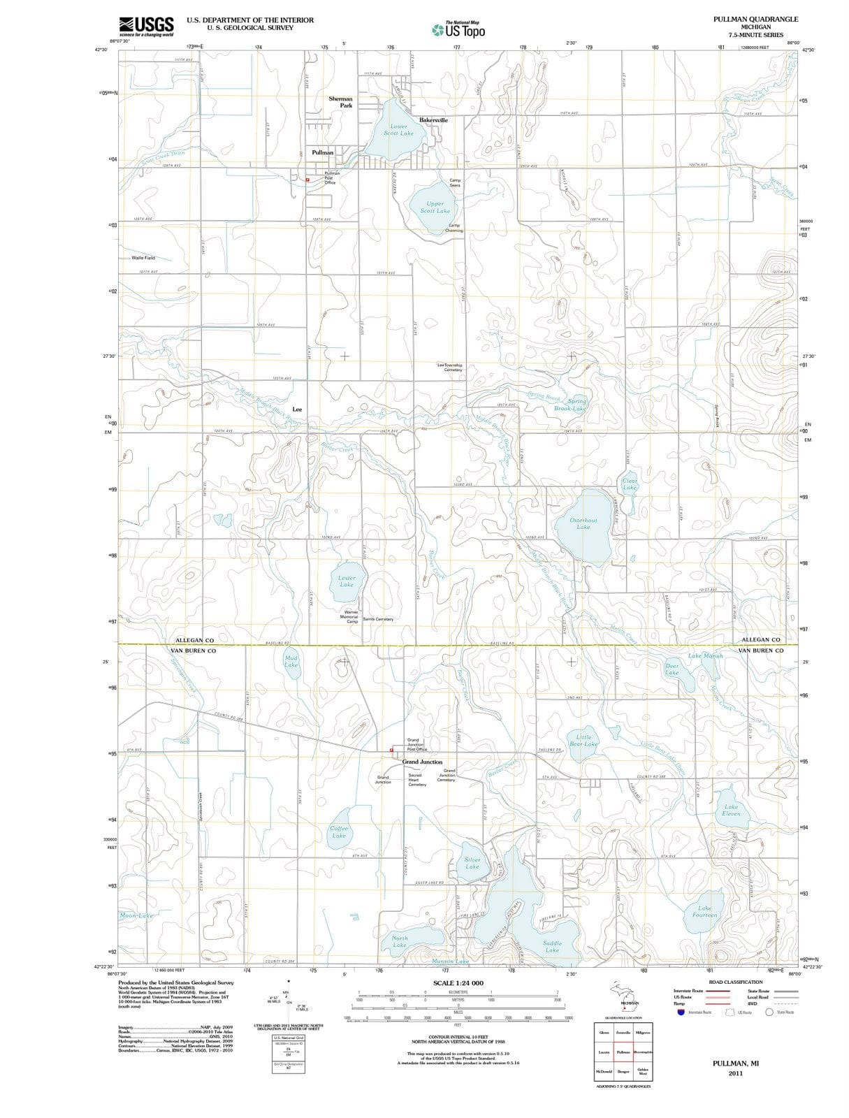 2011 Pullman, MI - Michigan - USGS Topographic Map