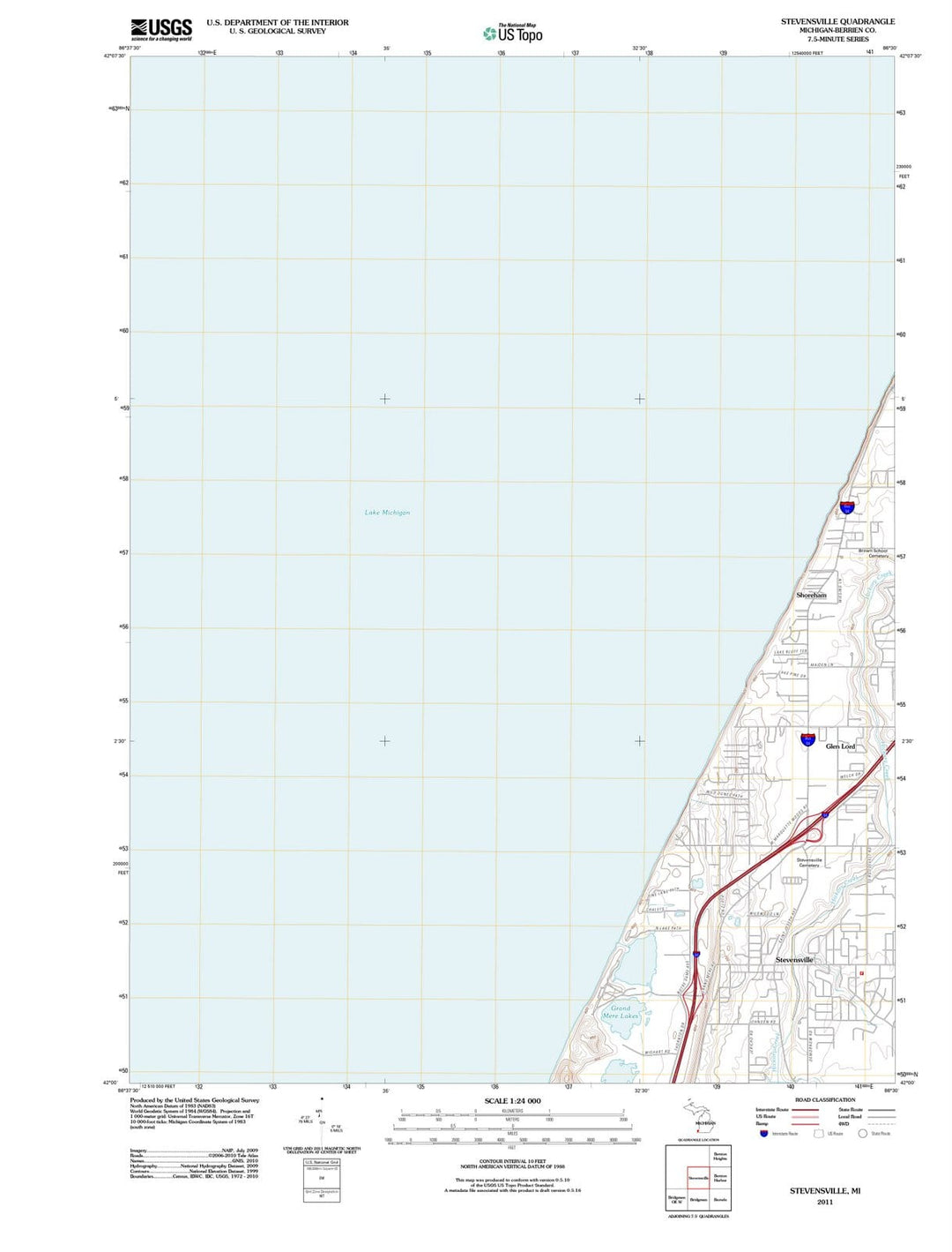 2011 Stevensville, MI - Michigan - USGS Topographic Map