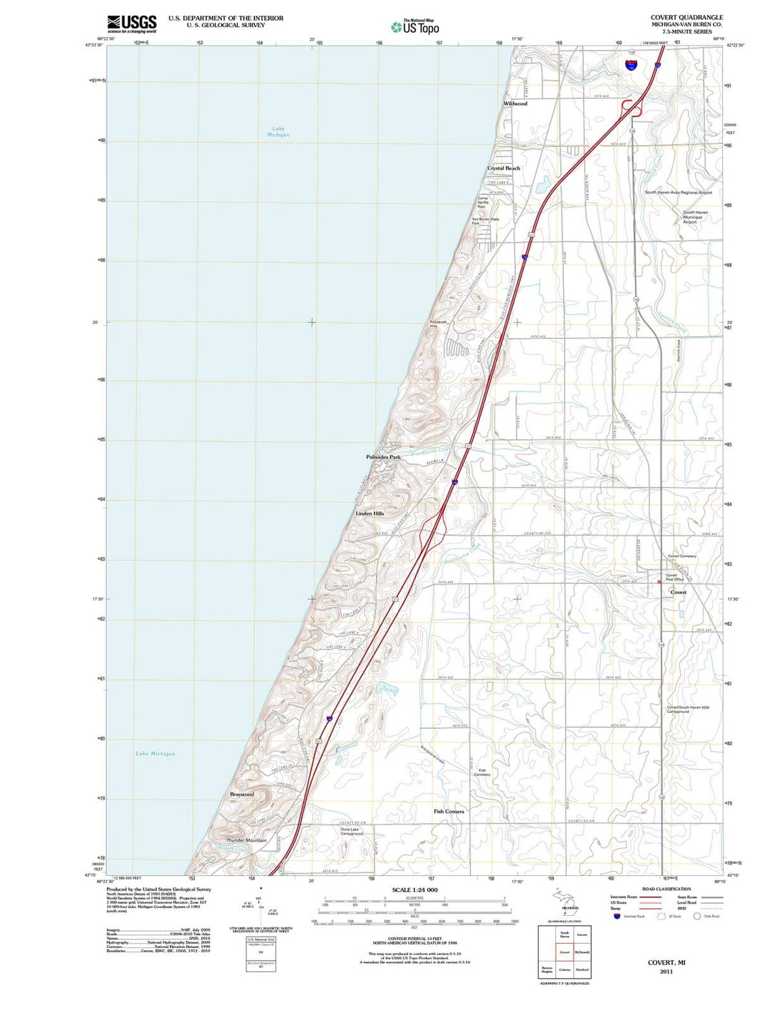 2011 Covert, MI - Michigan - USGS Topographic Map