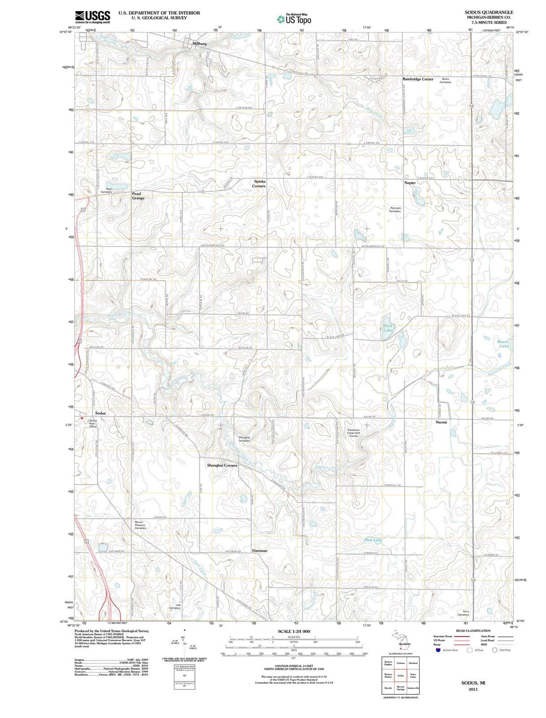 2011 Sodus, MI - Michigan - USGS Topographic Map