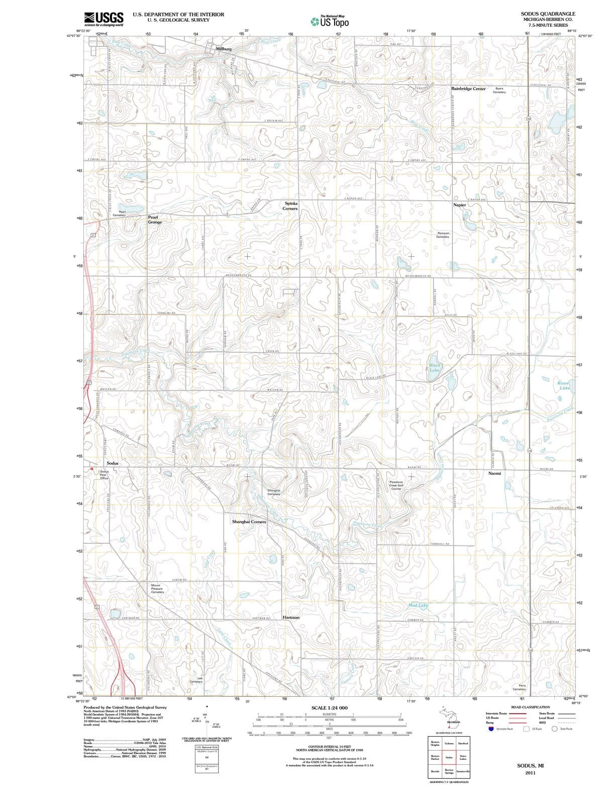 2011 Sodus, MI - Michigan - USGS Topographic Map