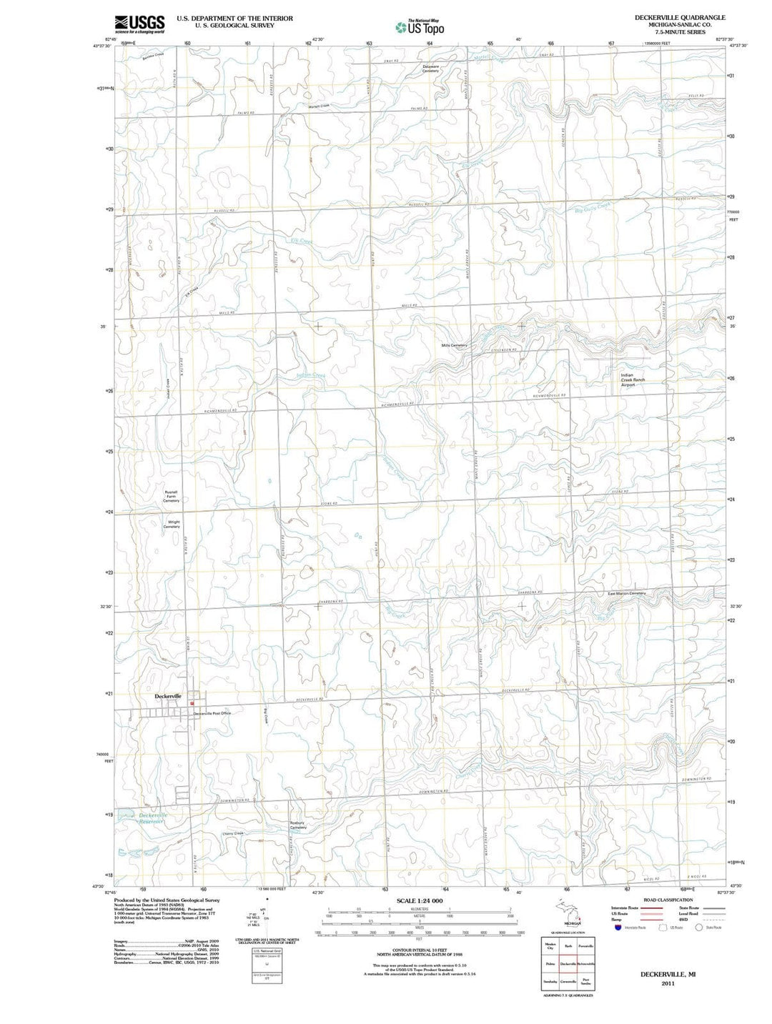 2011 Deckerville, MI - Michigan - USGS Topographic Map