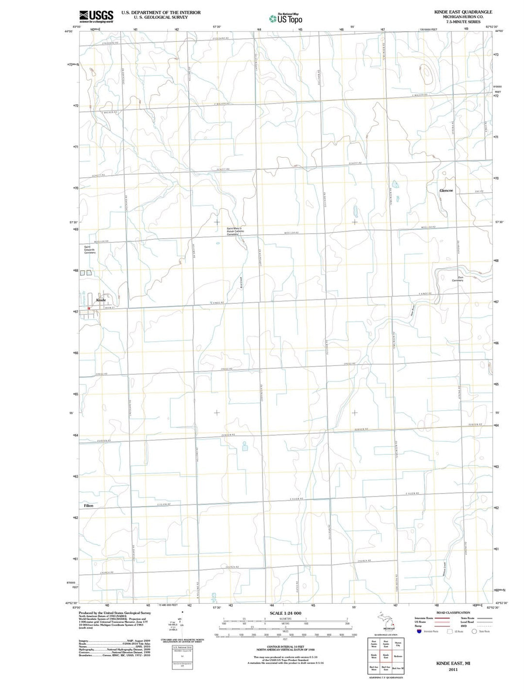 2011 Kinde East, MI - Michigan - USGS Topographic Map