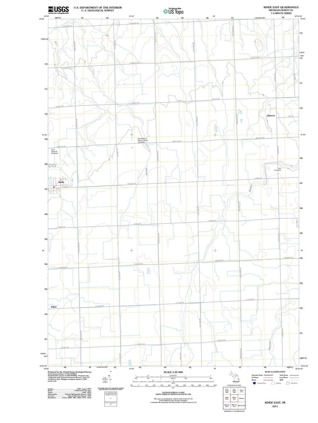 2011 Kinde East, MI - Michigan - USGS Topographic Map
