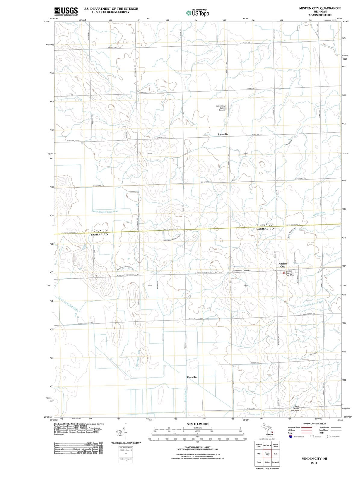 2011 Minden City, MI - Michigan - USGS Topographic Map