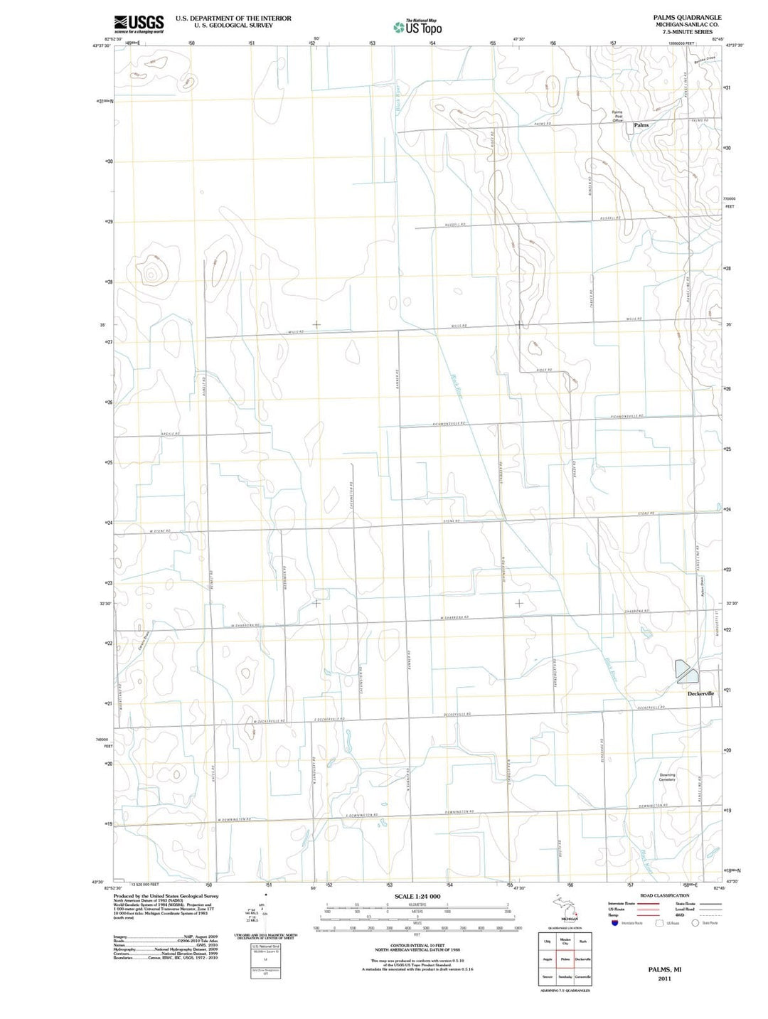 2011 Palms, MI - Michigan - USGS Topographic Map