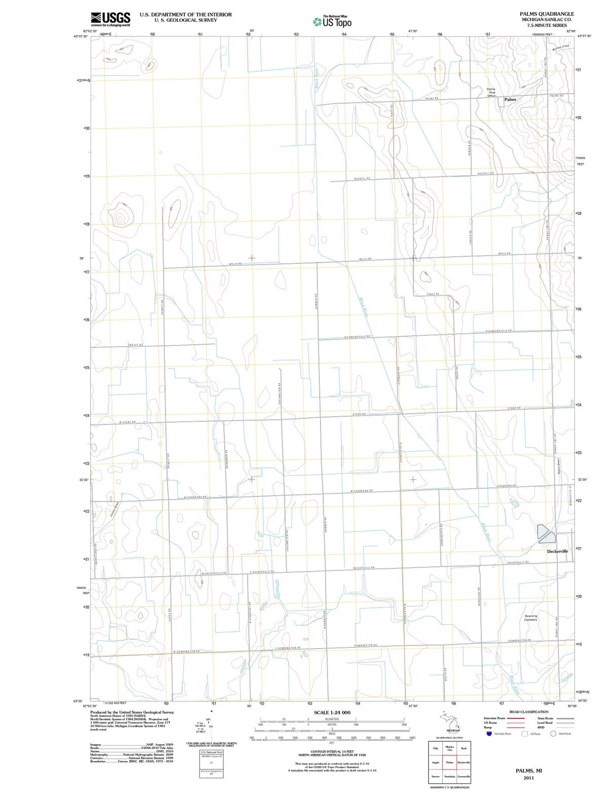 2011 Palms, MI - Michigan - USGS Topographic Map