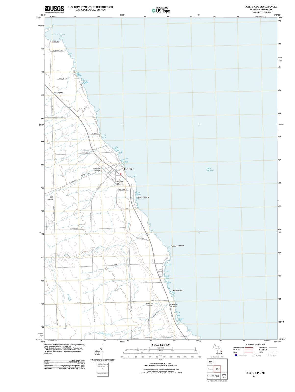 2011 Port Hope, MI - Michigan - USGS Topographic Map