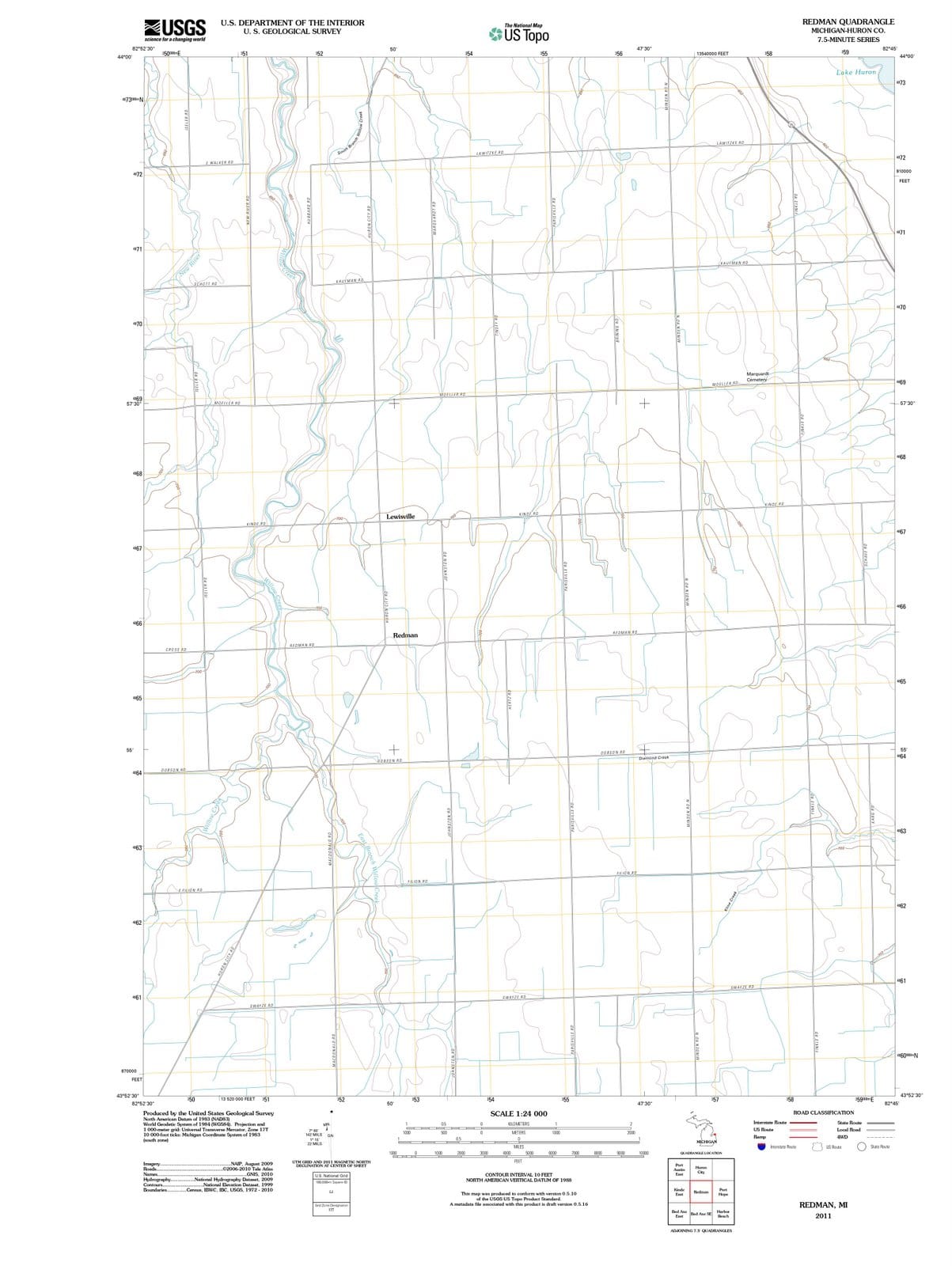2011 Redman, MI - Michigan - USGS Topographic Map