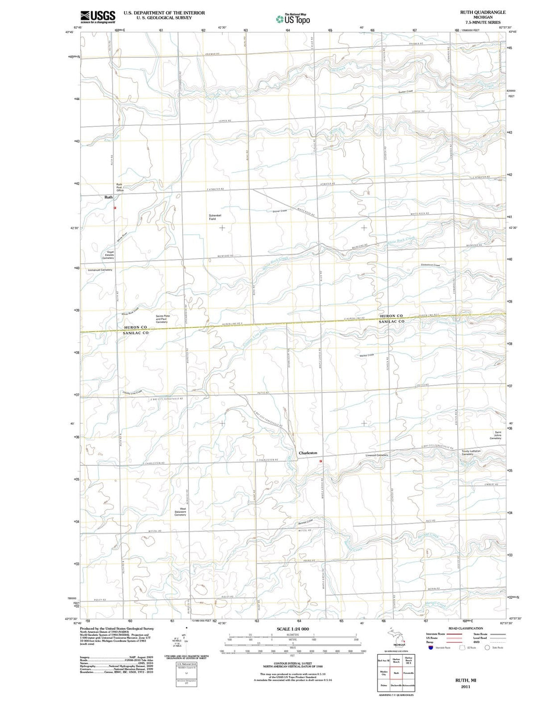 2011 Ruth, MI - Michigan - USGS Topographic Map