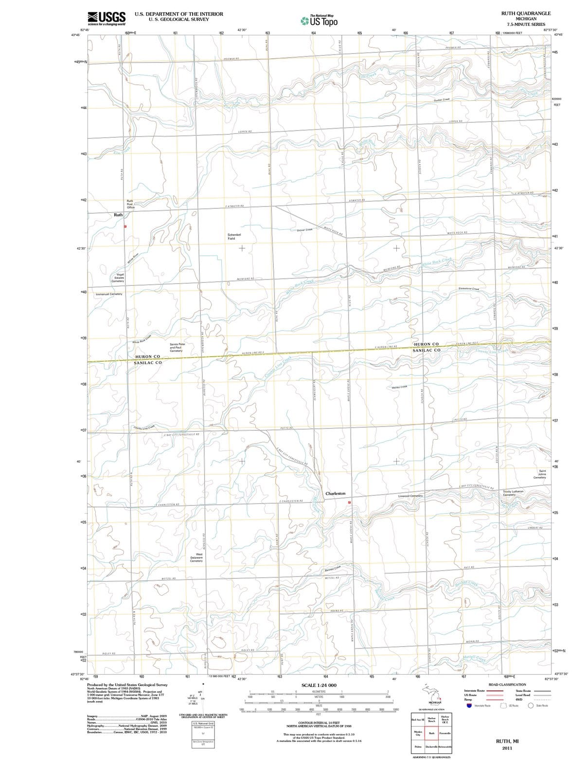 2011 Ruth, MI - Michigan - USGS Topographic Map