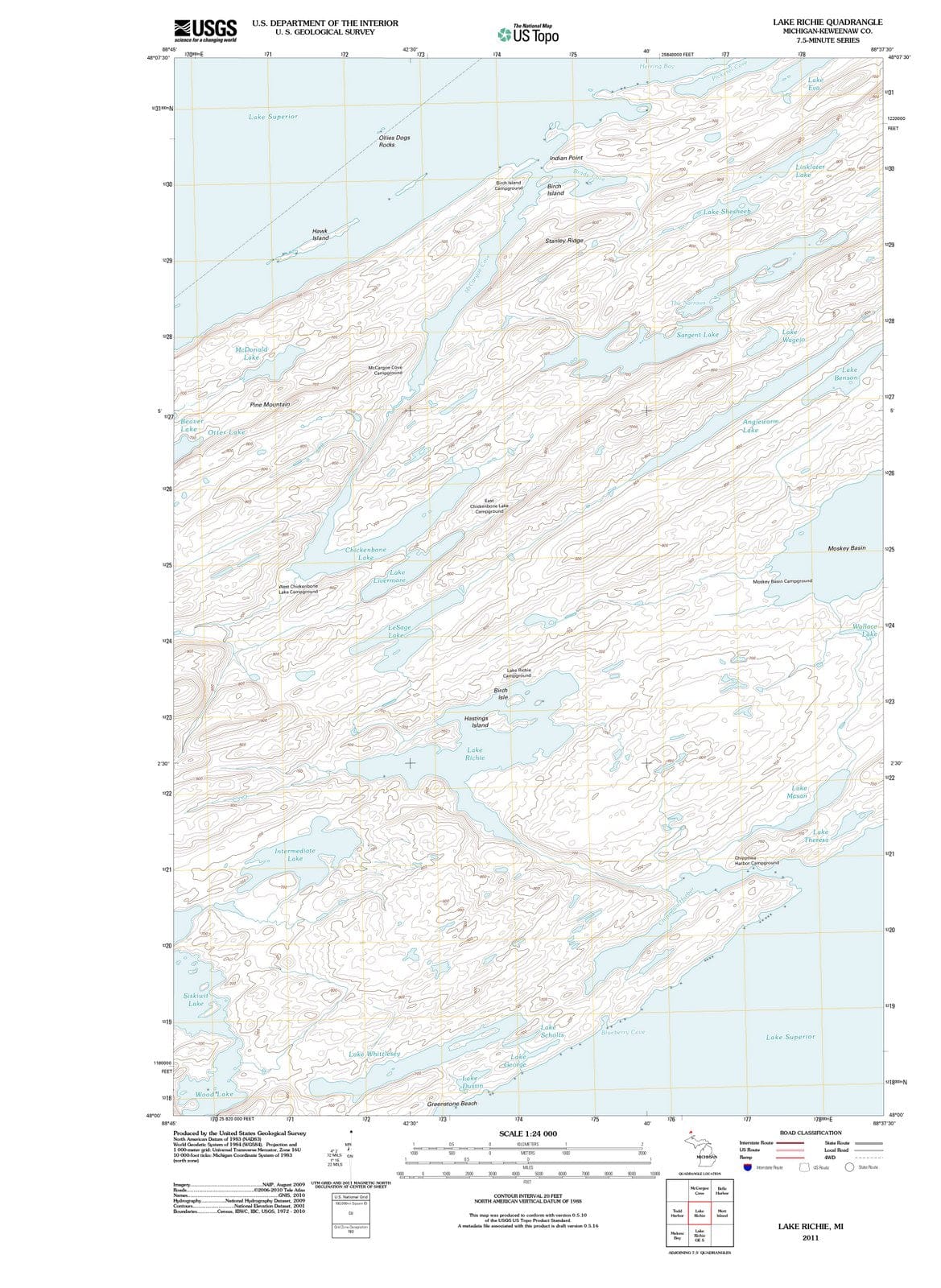 2011 Lake Richie, MI - Michigan - USGS Topographic Map