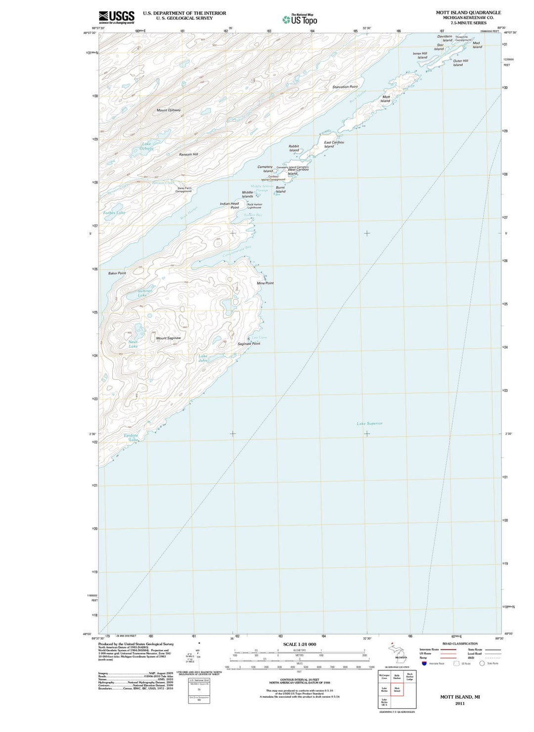 2011 Mott Island, MI - Michigan - USGS Topographic Map