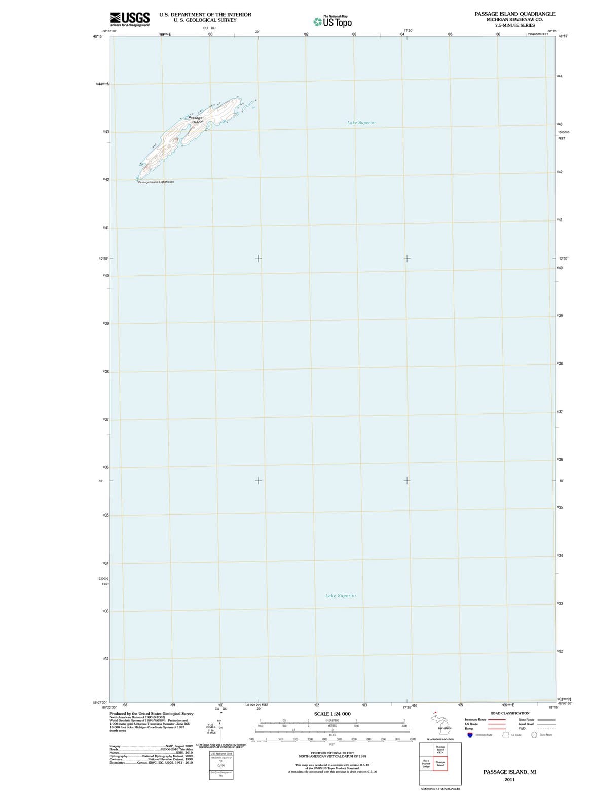 2011 Passage Island, MI - Michigan - USGS Topographic Map