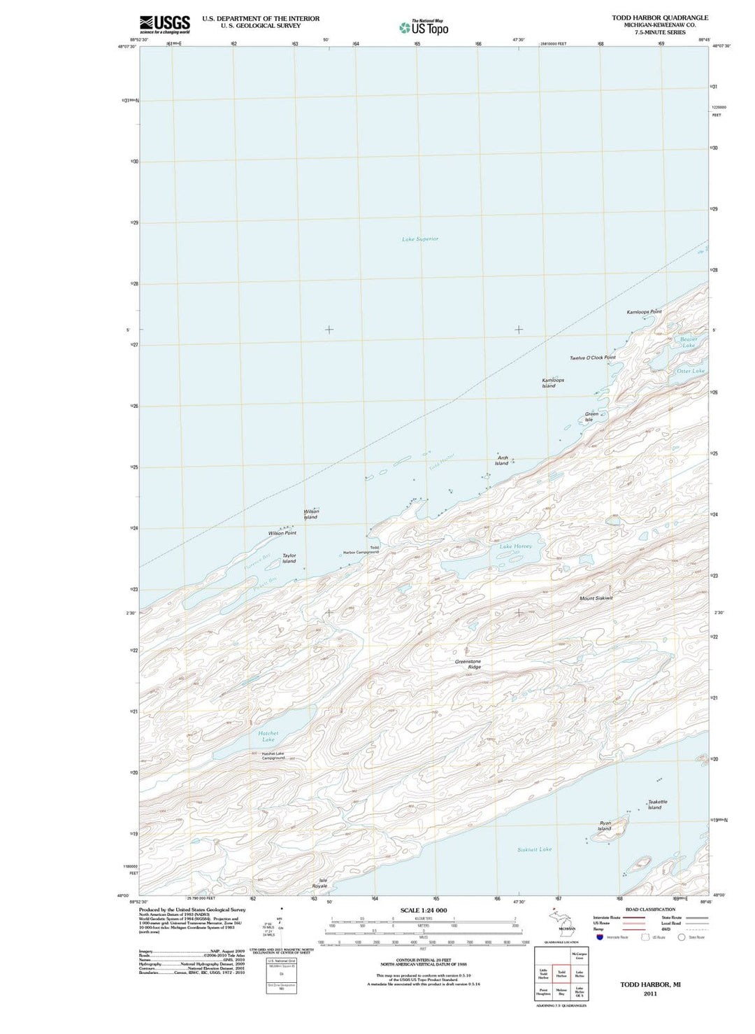 2011 Todd Harbor, MI - Michigan - USGS Topographic Map