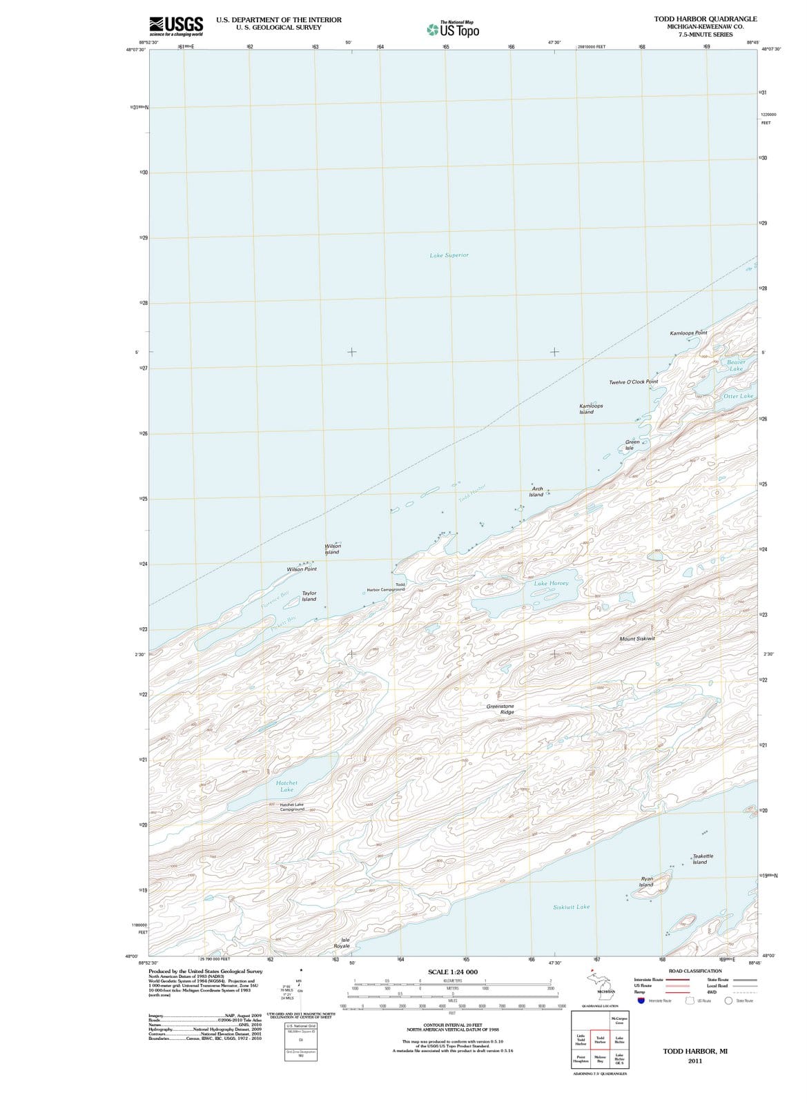 2011 Todd Harbor, MI - Michigan - USGS Topographic Map