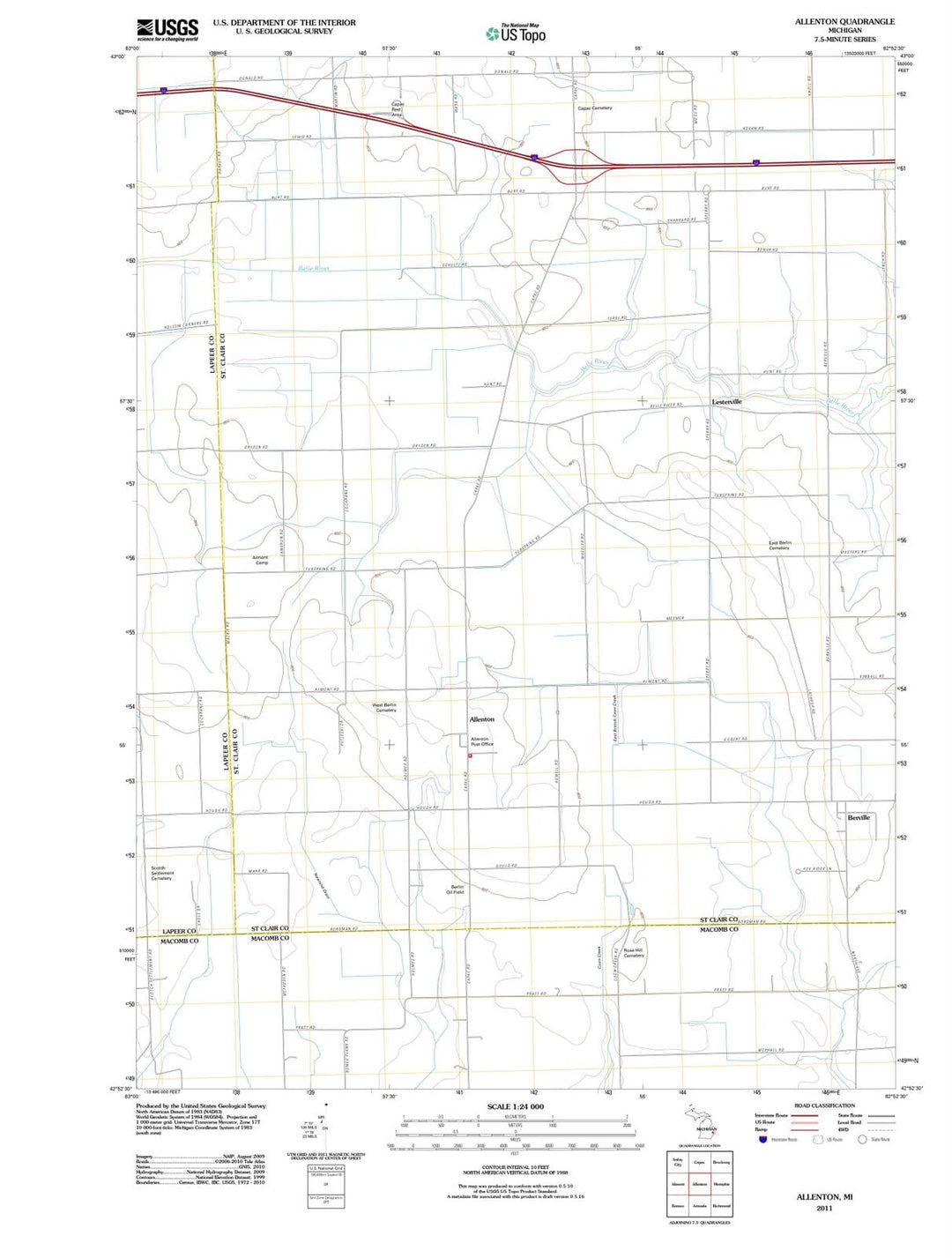 2011 Allenton, MI - Michigan - USGS Topographic Map