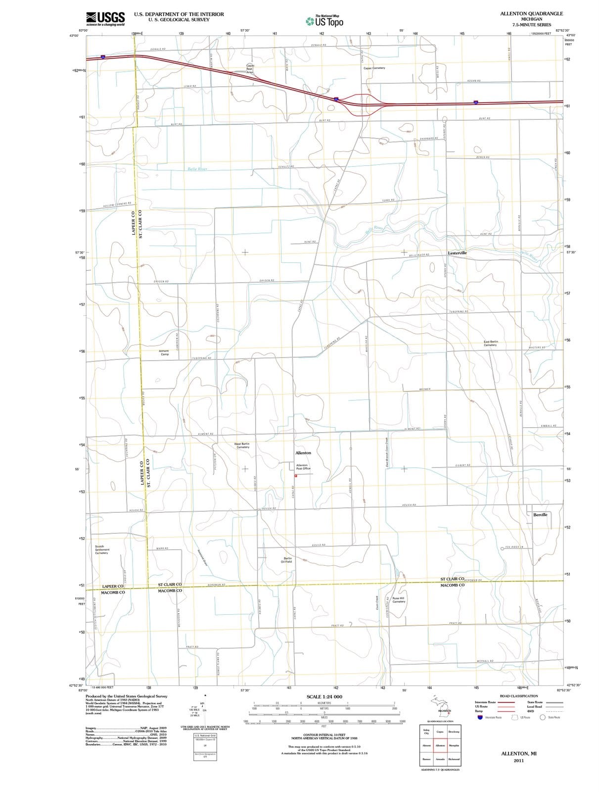 2011 Allenton, MI - Michigan - USGS Topographic Map