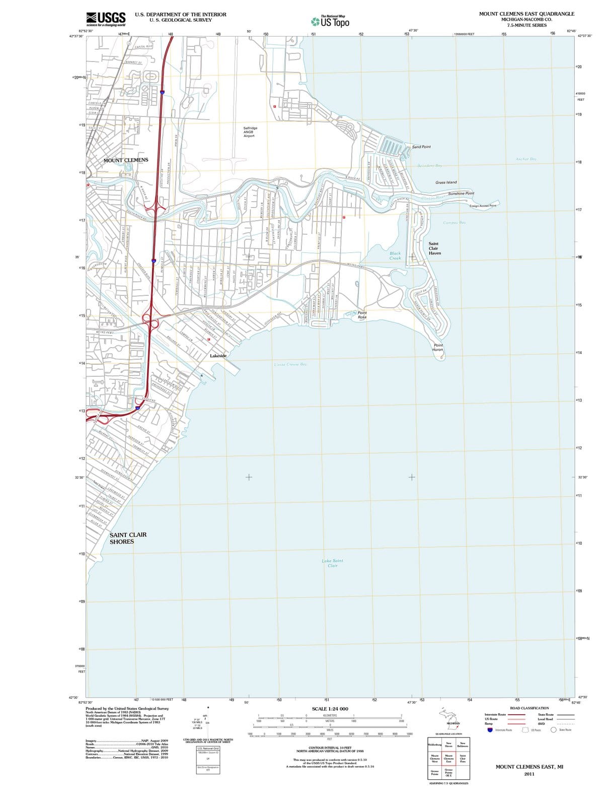 2011 Mount Clemens East, MI - Michigan - USGS Topographic Map