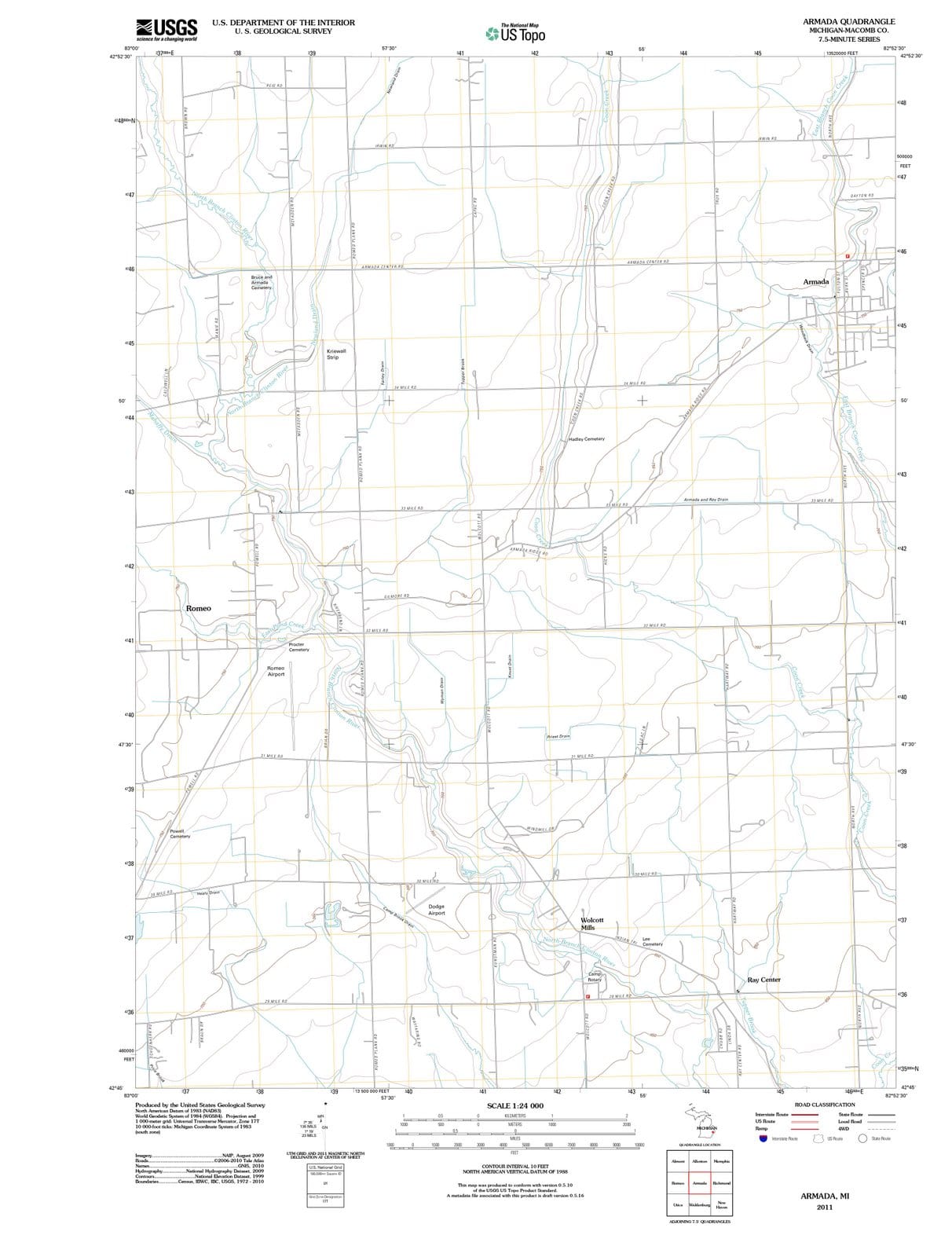 2011 Armada, MI - Michigan - USGS Topographic Map