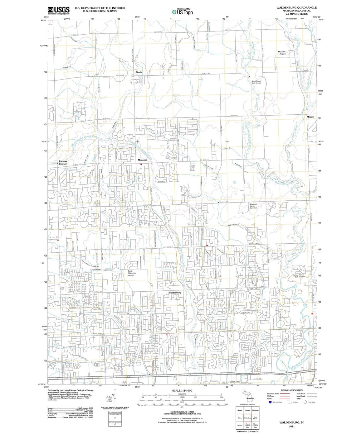 2011 Waldenburg, MI - Michigan - USGS Topographic Map