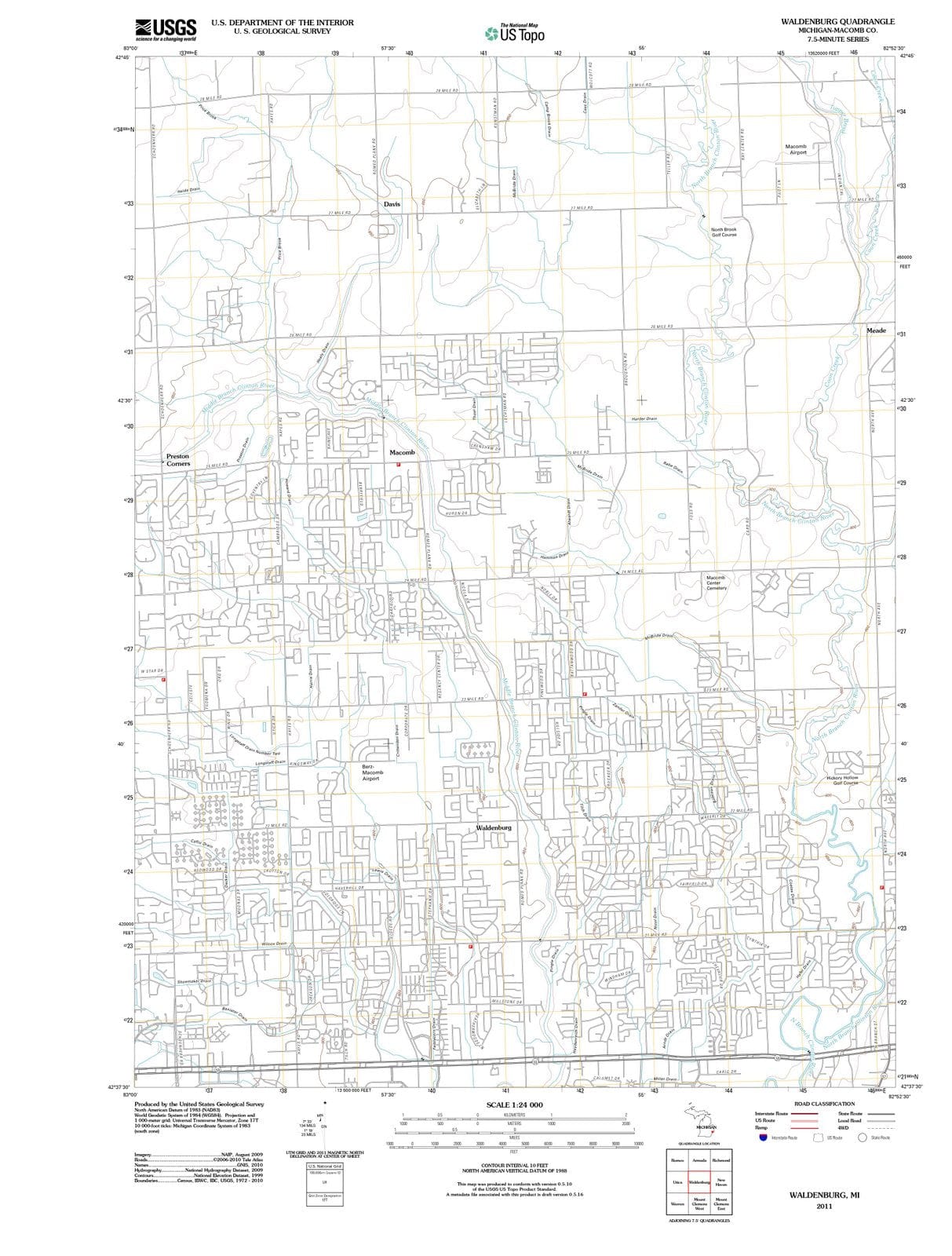 2011 Waldenburg, MI - Michigan - USGS Topographic Map