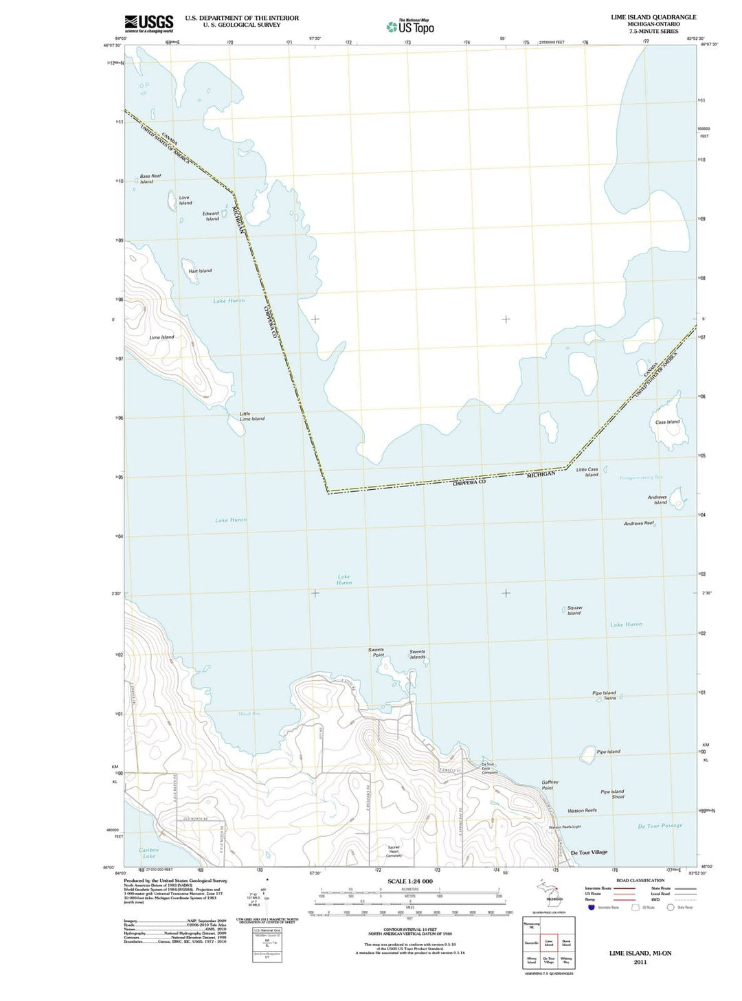 2011 Lime Island, MI - Michigan - USGS Topographic Map