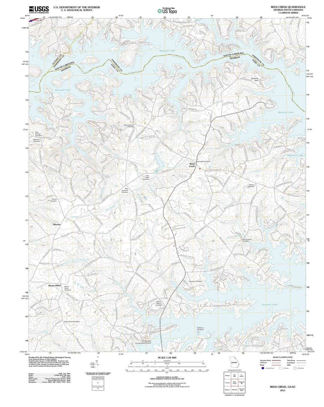 2011 Reed Creek, GA - Georgia - USGS Topographic Map