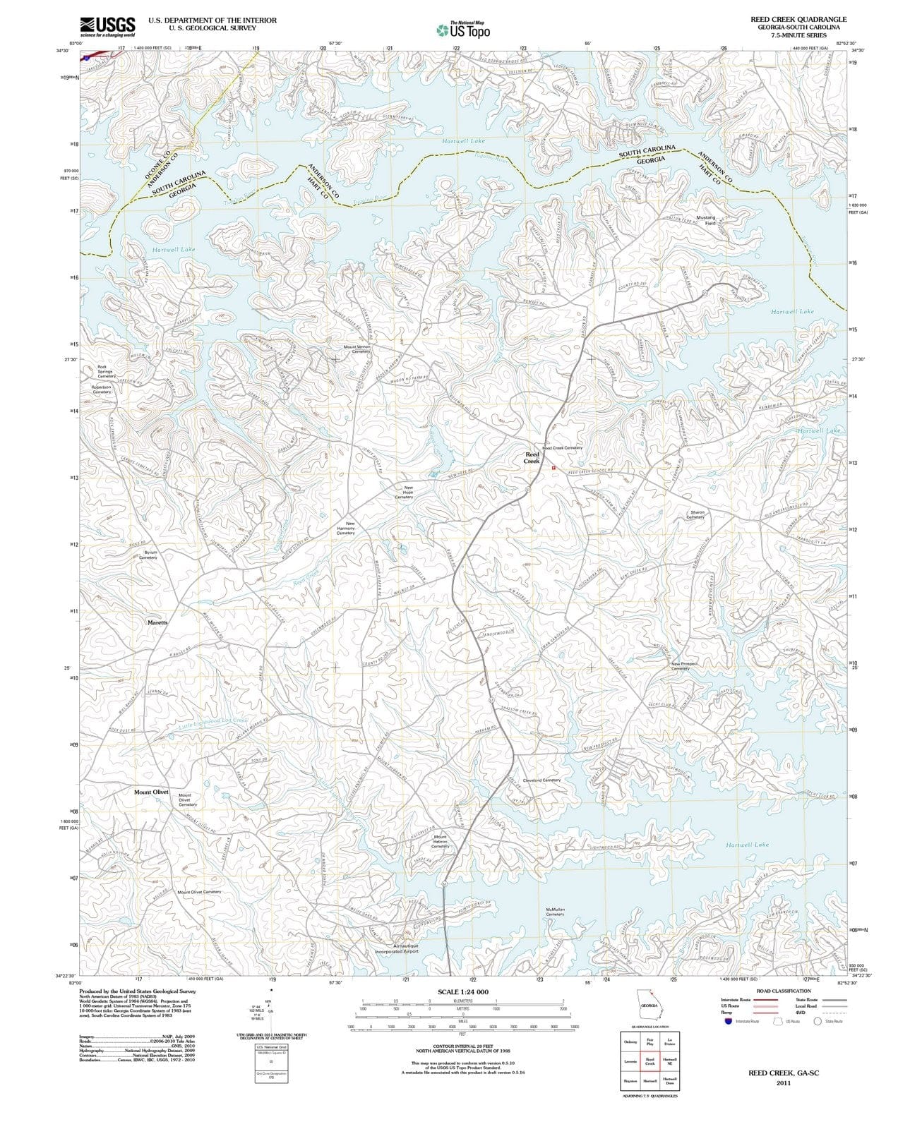 2011 Reed Creek, GA - Georgia - USGS Topographic Map