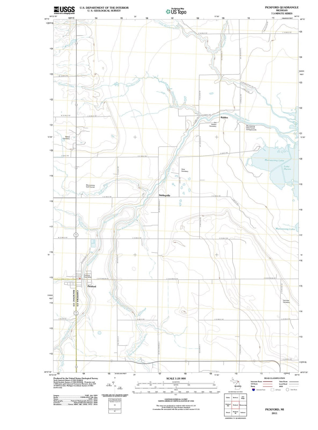 2011 Pickford, MI - Michigan - USGS Topographic Map
