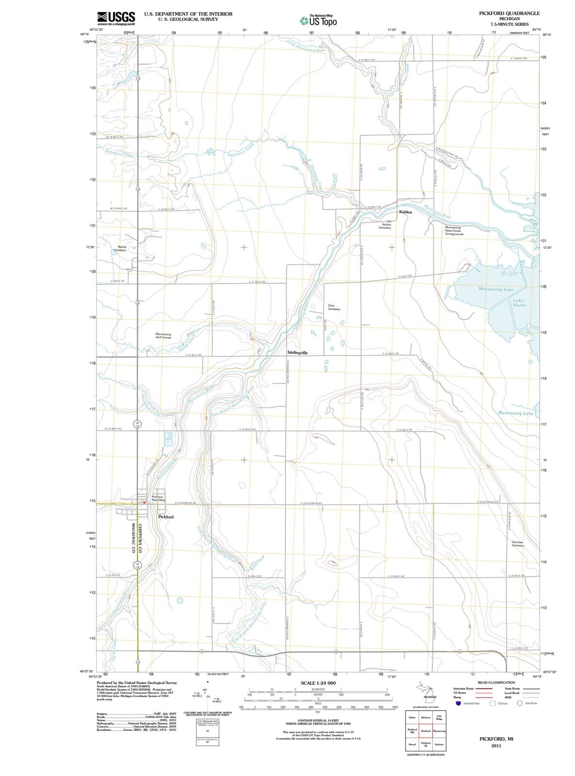 2011 Pickford, MI - Michigan - USGS Topographic Map