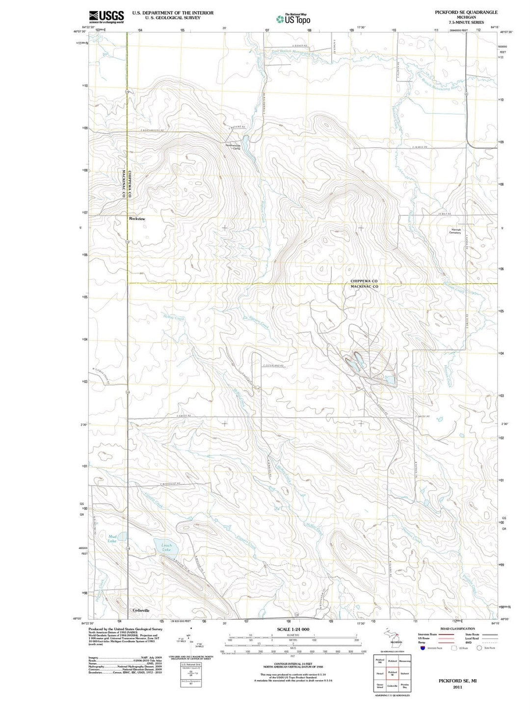2011 Pickford, MI - Michigan - USGS Topographic Map v2