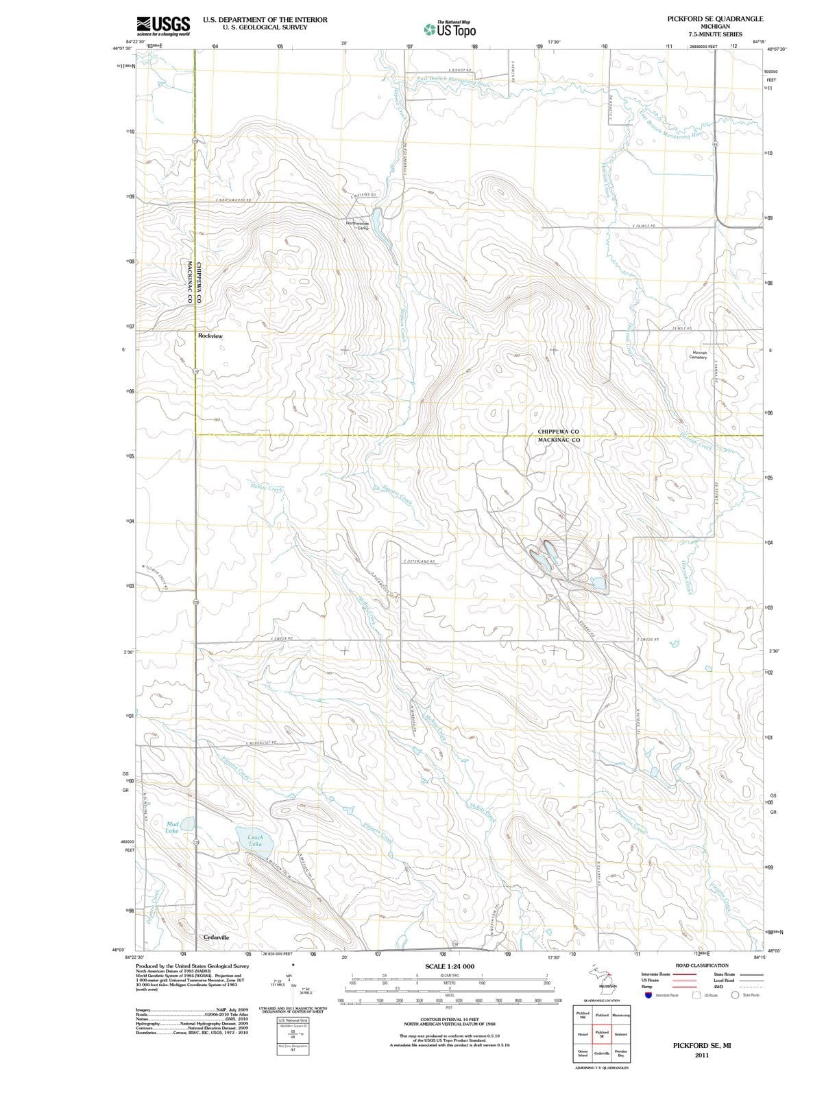 2011 Pickford, MI - Michigan - USGS Topographic Map v2