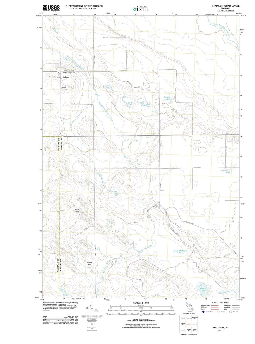 2011 Stalwart, MI - Michigan - USGS Topographic Map