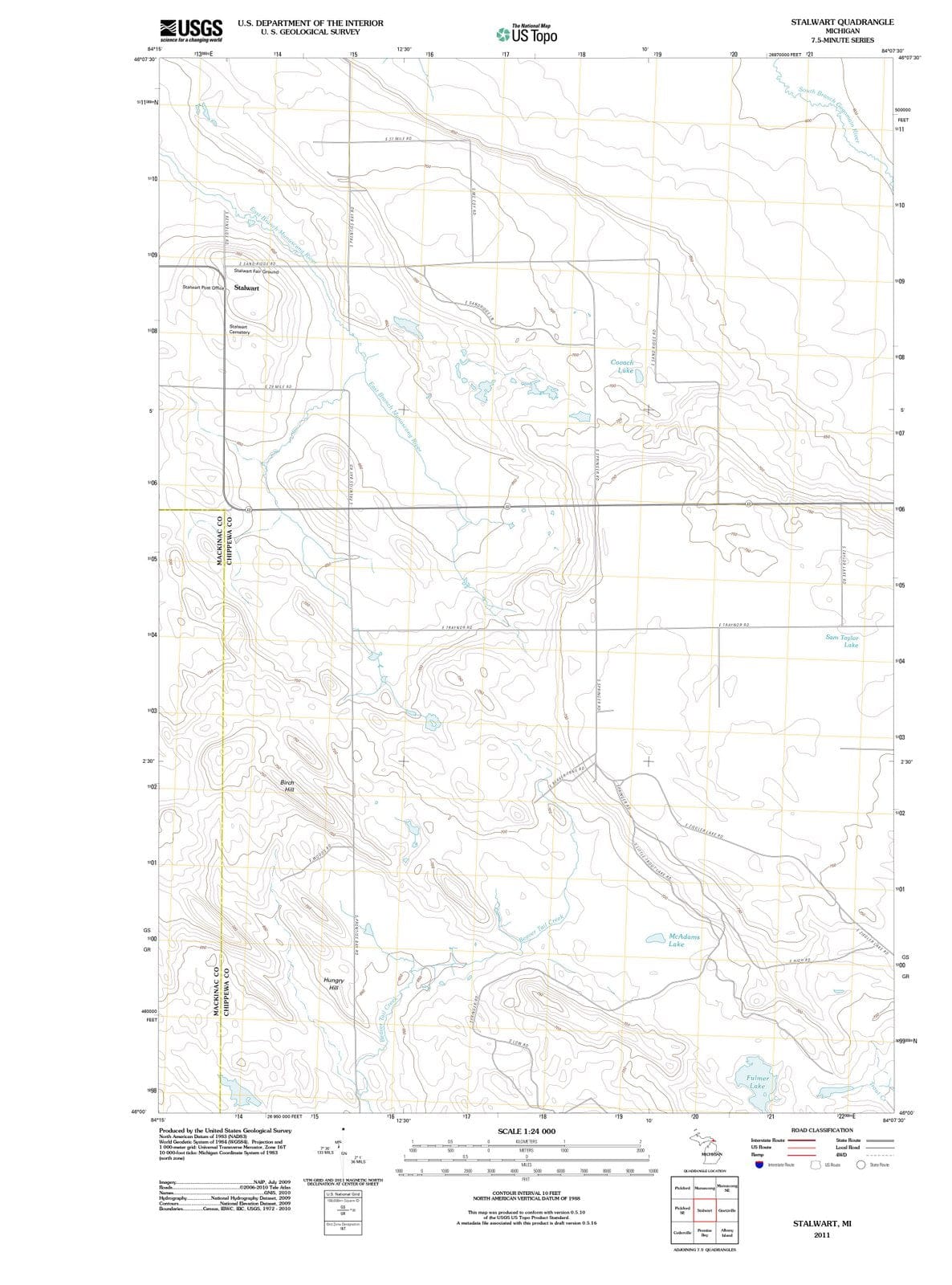 2011 Stalwart, MI - Michigan - USGS Topographic Map
