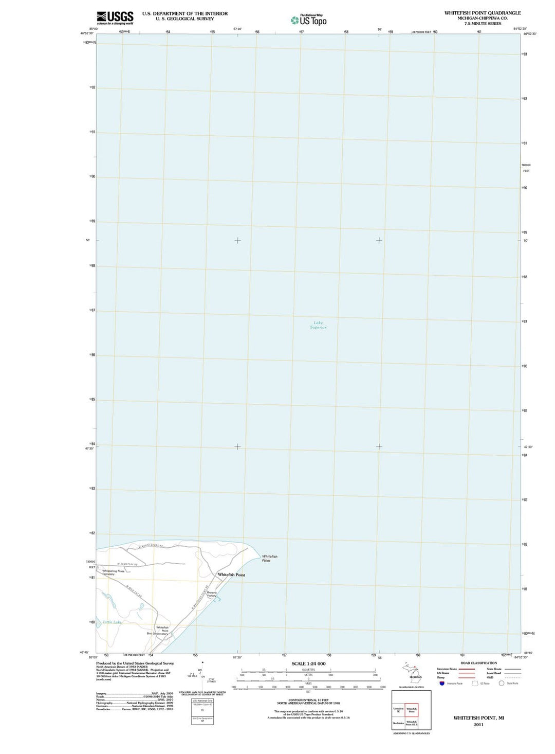 2011 Whitefish Point, MI - Michigan - USGS Topographic Map