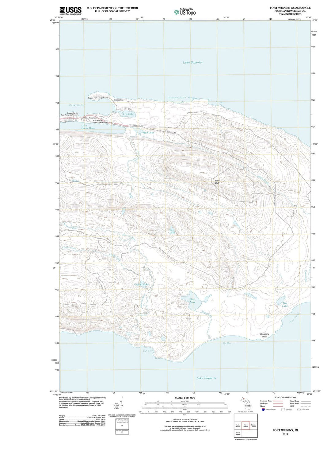 2011 Fort Wilkins, MI - Michigan - USGS Topographic Map