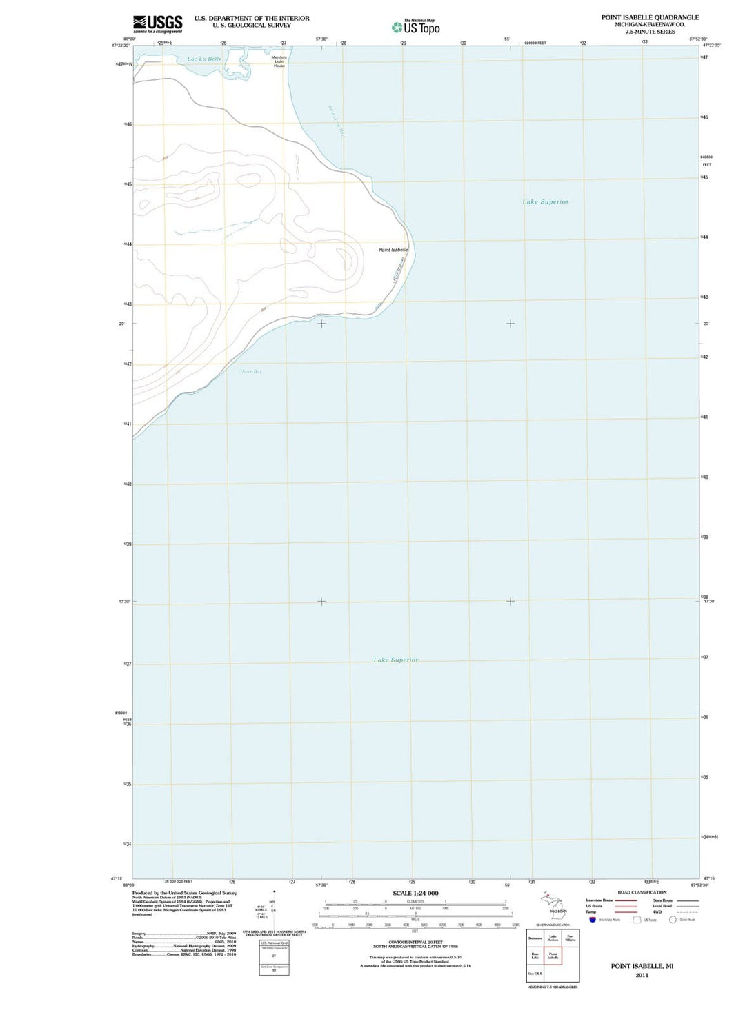 2011 Point Isabelle, MI - Michigan - USGS Topographic Map