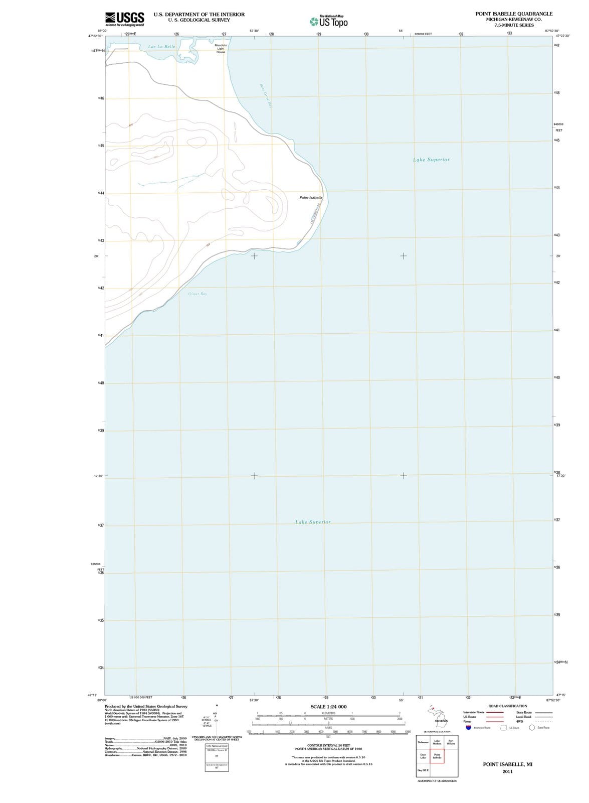 2011 Point Isabelle, MI - Michigan - USGS Topographic Map