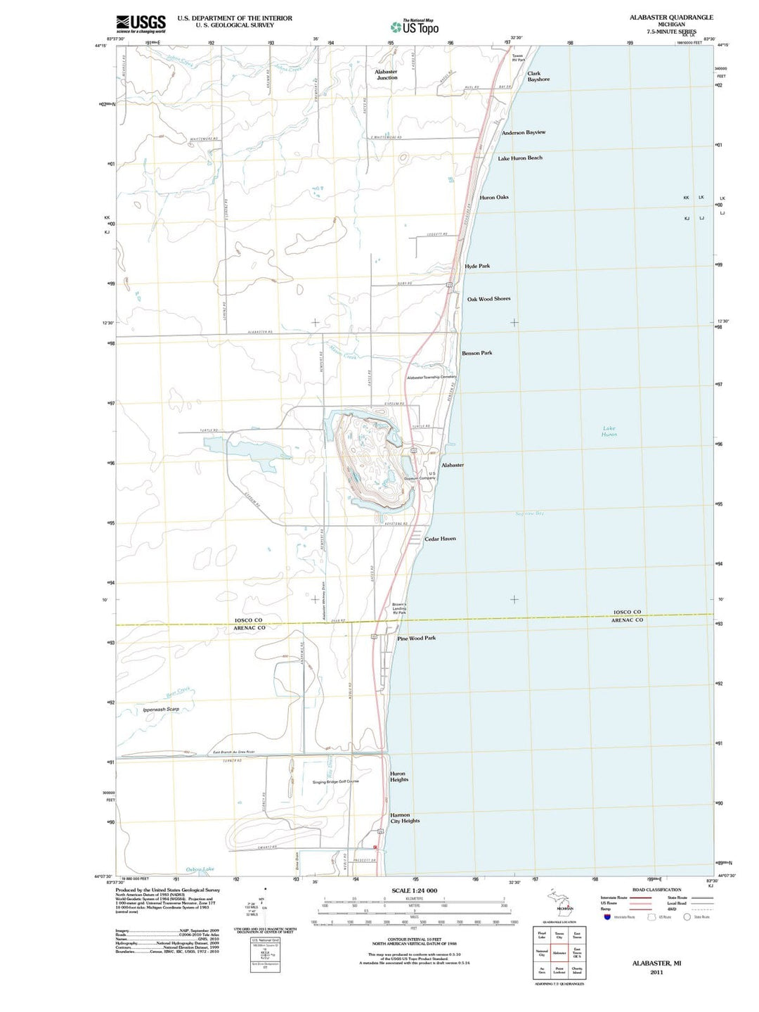 2011 Alabaster, MI - Michigan - USGS Topographic Map