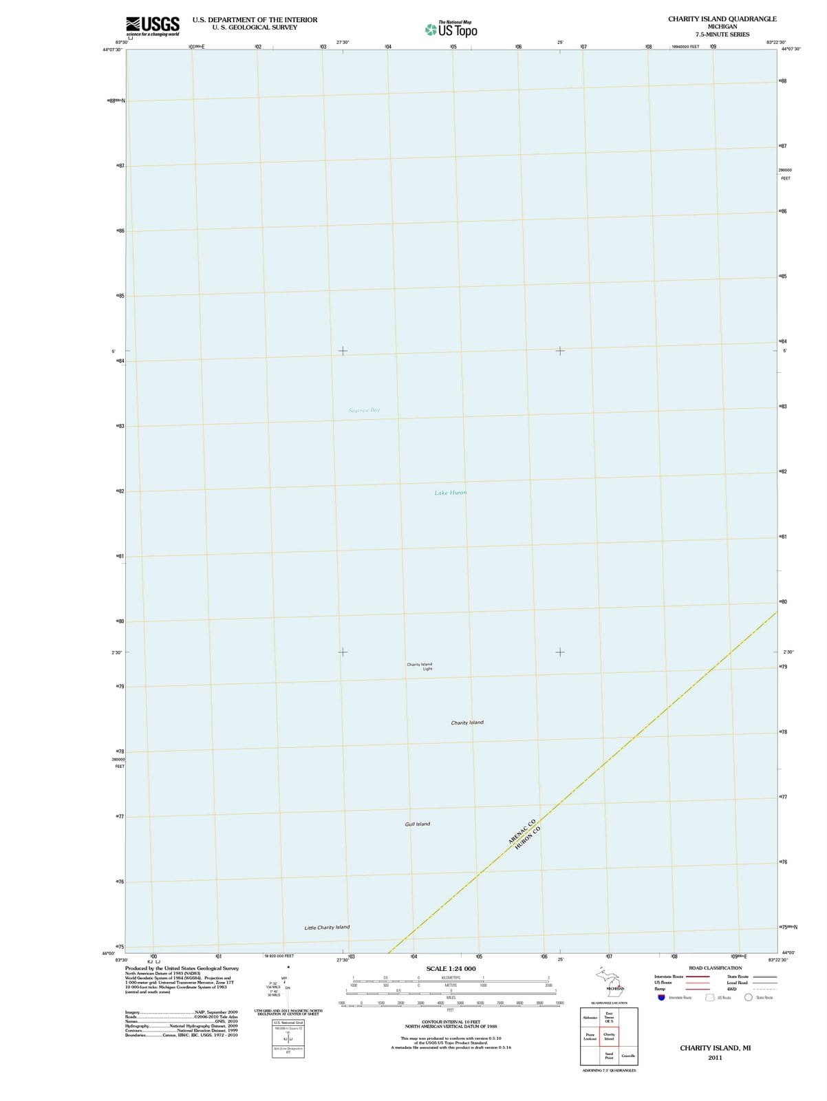 2011 Charity Island, MI - Michigan - USGS Topographic Map