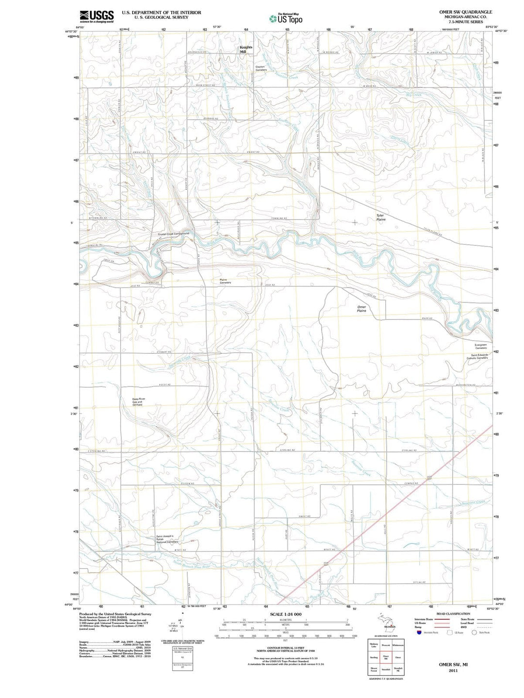 2011 Omer, MI - Michigan - USGS Topographic Map v2