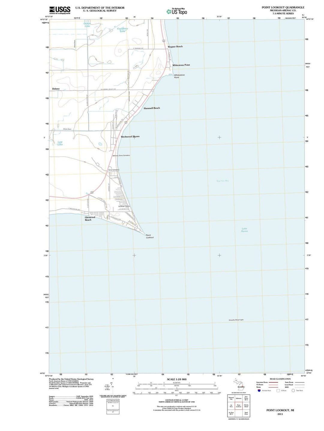 2011 Point Lookout, MI - Michigan - USGS Topographic Map