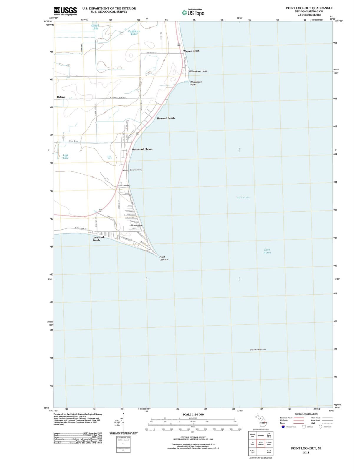 2011 Point Lookout, MI - Michigan - USGS Topographic Map