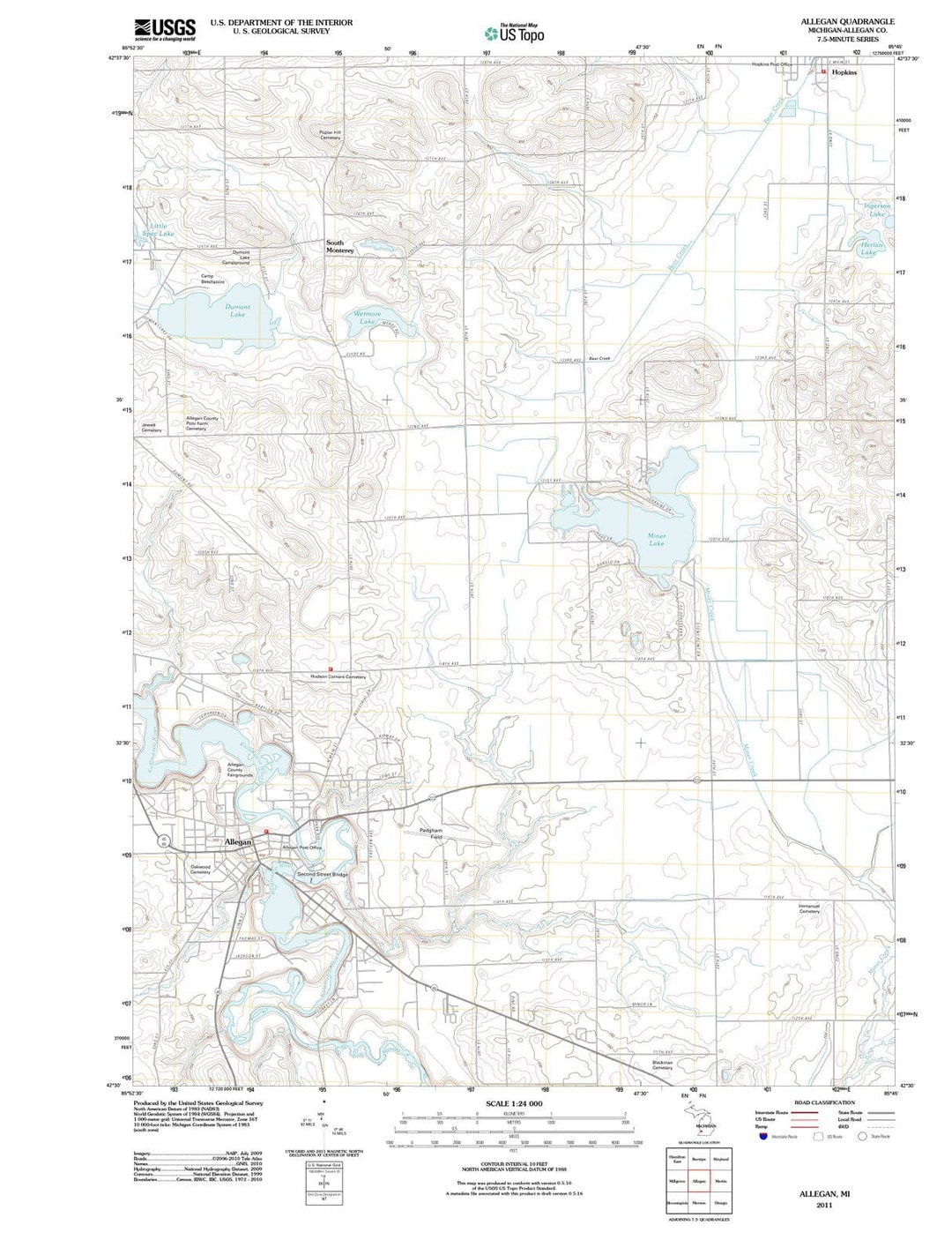 2011 Allegan, MI - Michigan - USGS Topographic Map
