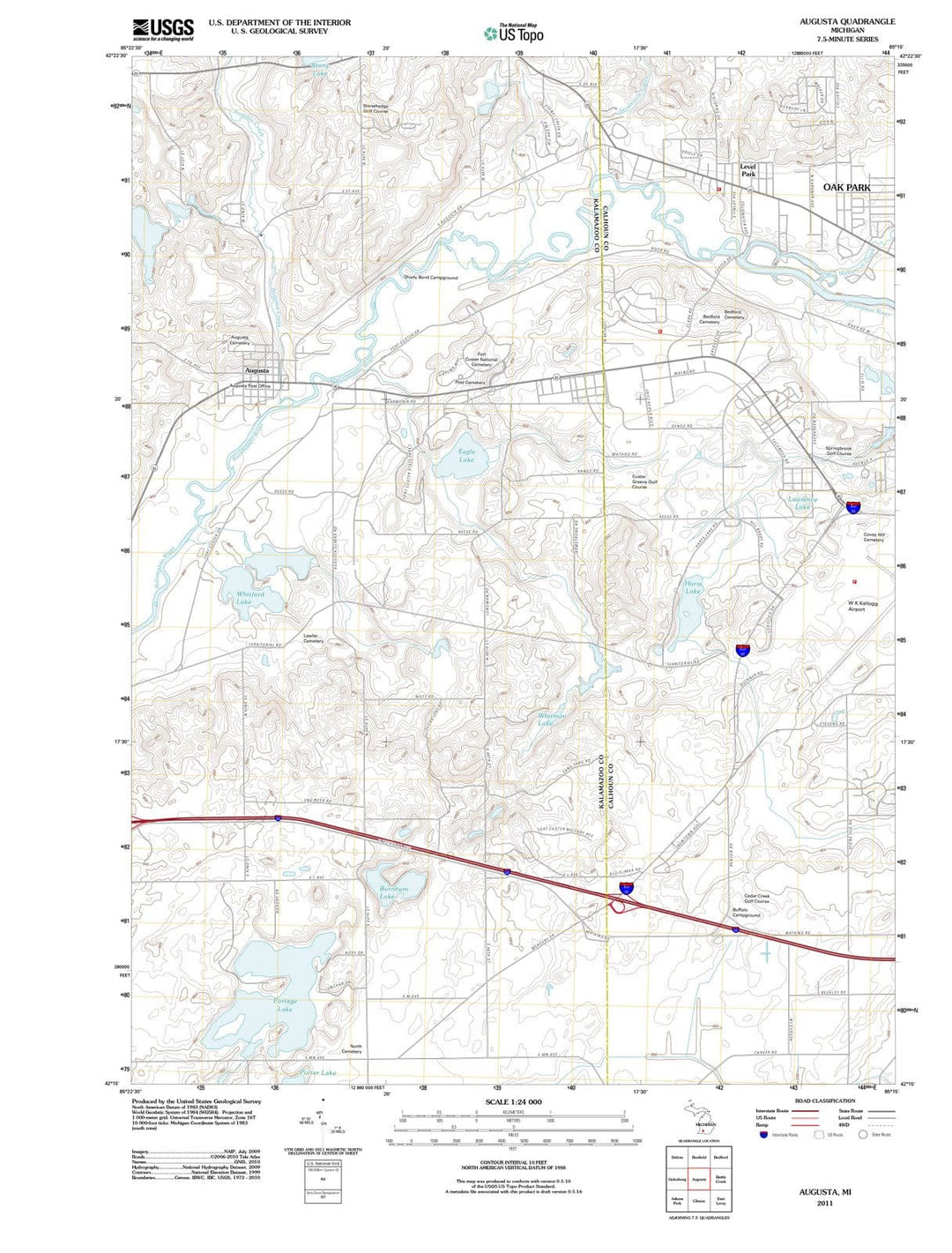 2011 Augusta, MI - Michigan - USGS Topographic Map